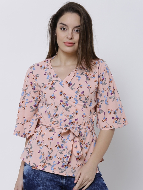 

Tokyo Talkies Women Pink Printed Wrap Top