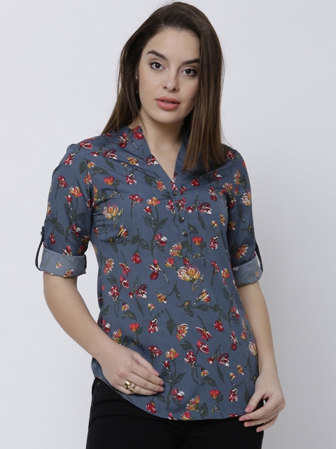 

Tokyo Talkies Women Blue Printed Top