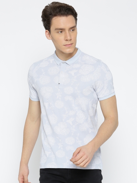 

Blackberrys Men Blue Printed Polo Collar T-shirt