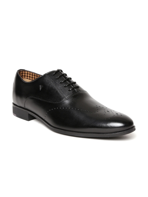 

Van Heusen Men Black Leather Semiformal Oxfords