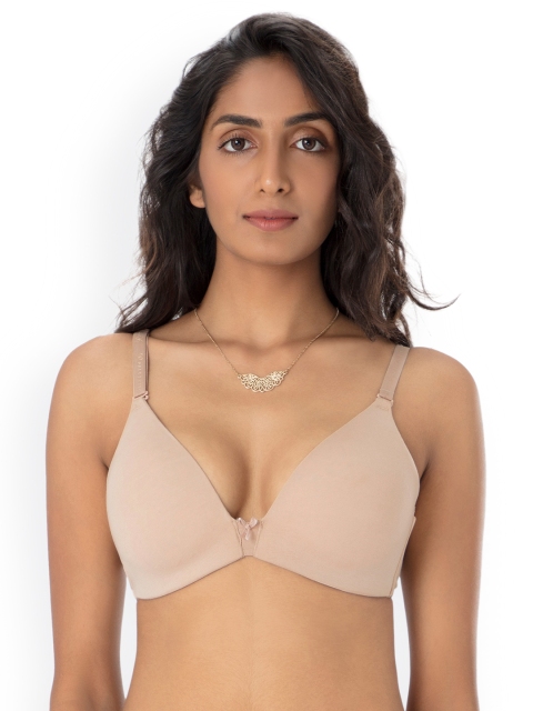 

PrettySecrets Nude-Coloured Solid Non-Wired Lightly Padded T-shirt Bra