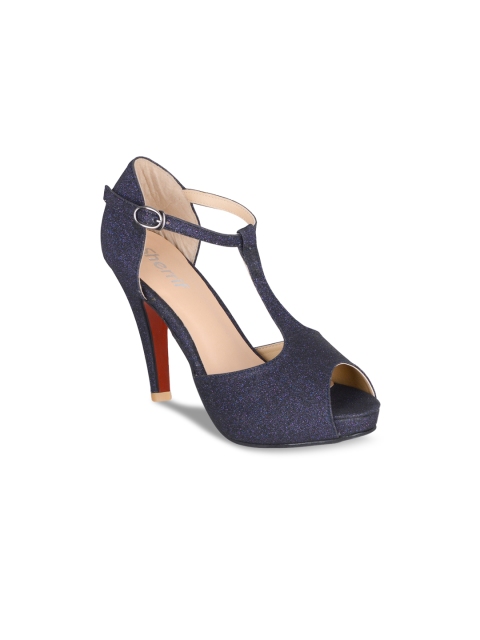 

Sherrif Shoes Women Navy Blue Solid Peep Toes