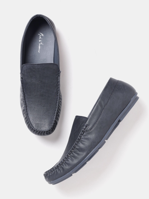 

Mast & Harbour Men Navy Blue Perforated Loafers