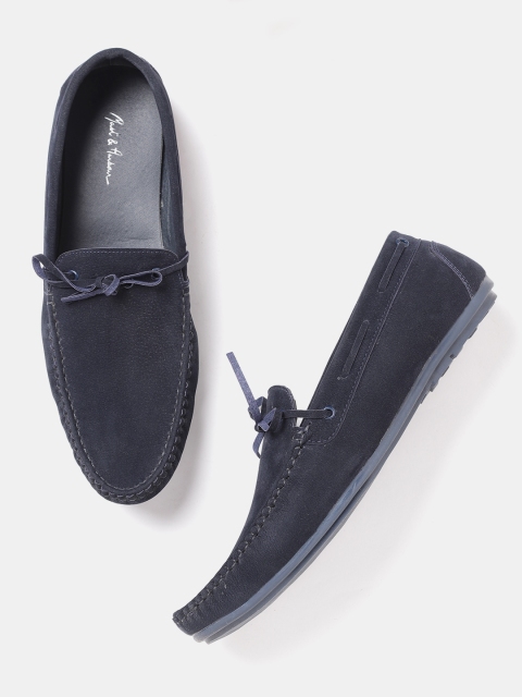 

Mast & Harbour Men Navy Blue Boat Shoes