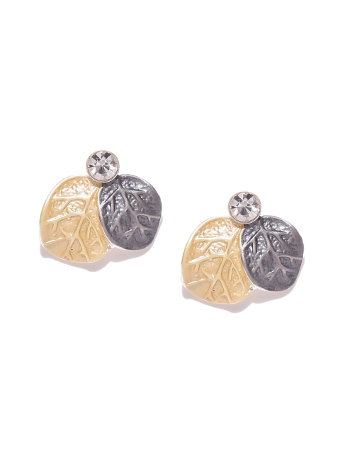 

Spargz Gold-Toned Silver-Plated Leaf Shaped Studs