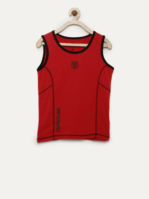 

FC Barcelona Boys Red Solid Sleeveless T-shirt