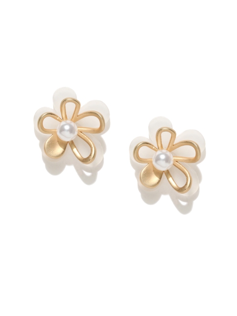 

Spargz Gold-Toned & Off-White Floral Studs