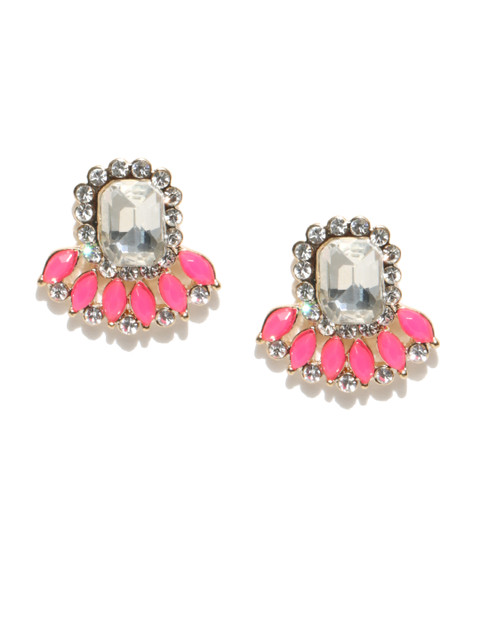 

Spargz Pink & Gold-Toned Contemporary Studs
