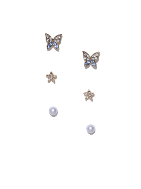 

Spargz Set of 3 Gold-Plated Stone Studs