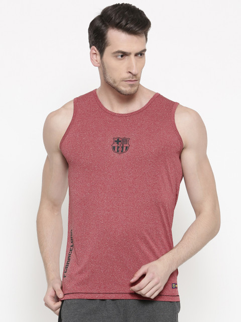 

FC Barcelona Men Red Solid Round Neck T-shirt