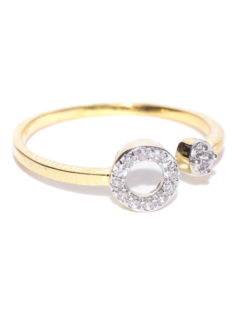 

Spargz Gold-Plated Cubic Zirconia Stone-Studded Ring