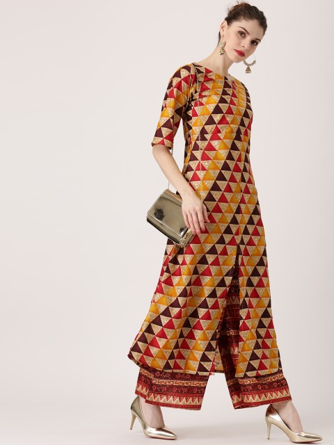 

Libas Women Multicoloured Printed A-Line Kurta with Palazzos, Multi