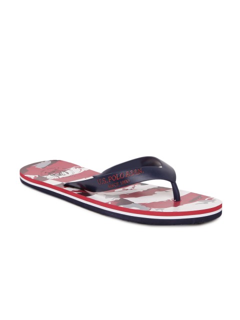 

U.S. Polo Assn. Men Navy Blue & Red Printed Thong Flip-Flops