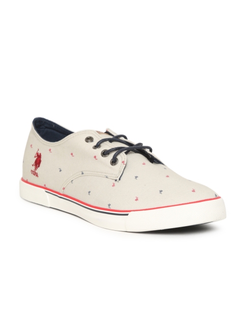 

U.S. Polo Assn. Men Beige Printed Sneakers