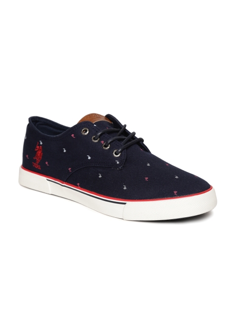 

U.S. Polo Assn. Men Navy Printed Sneakers, Navy blue