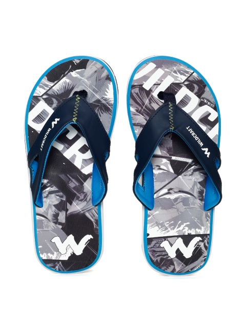 

Wildcraft Men Blue & Grey Printed Amok Thong Flip-Flops