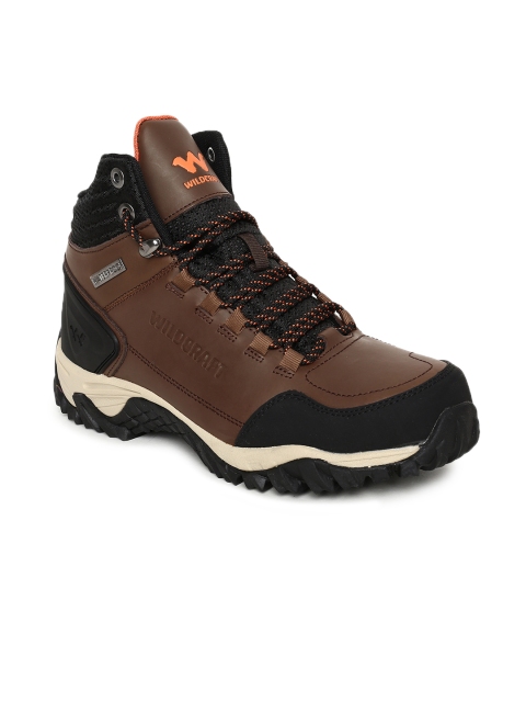 

Wildcraft Men Brown Solid Synthetic Leather Mid-Top Trekking Shoes