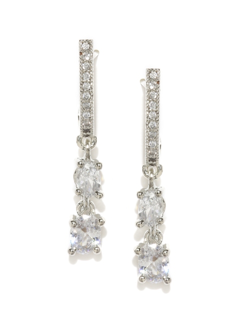 

Amavi Destination Wedding Silver-Toned Contemporary Drop Earrings