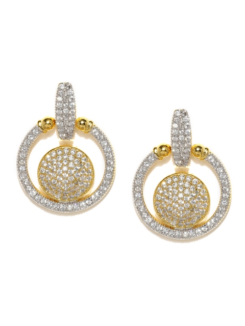 

Amavi Destination Wedding Gold-Toned CZ Stone-Embellished Drop Earrings