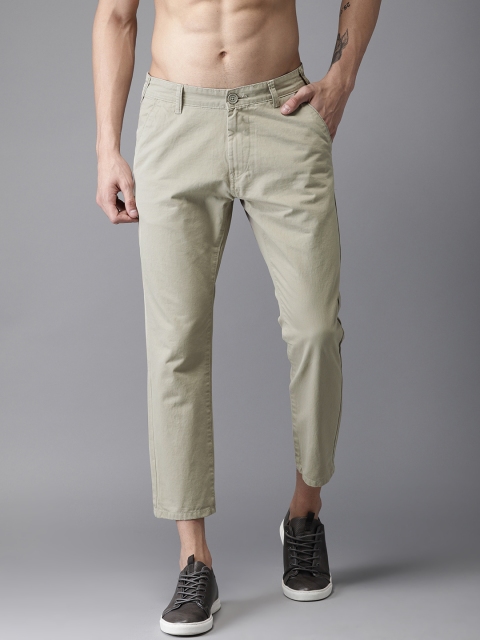 

Moda Rapido Men Grey Slim Fit Solid Cropped Chinos