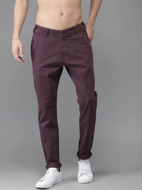 

Moda Rapido Men Purple Slim Fit Solid Chinos