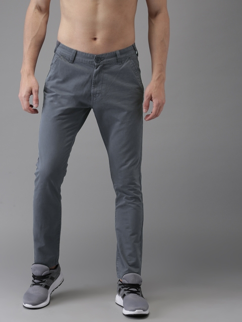 

Moda Rapido Men Grey Slim Fit Solid Chinos