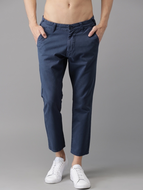 

Moda Rapido Men Blue Slim Fit Solid Cropped Chinos