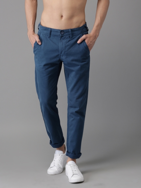 

HERE&NOW Men Blue Slim Fit Solid Chinos