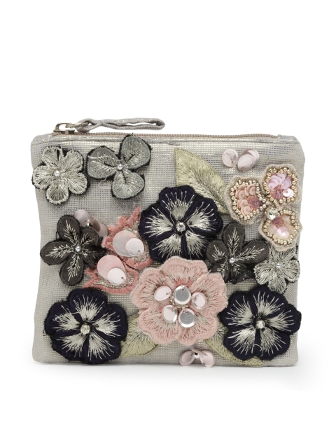 

Accessorize Grey & Black Embellished Embroidered Coin Purse