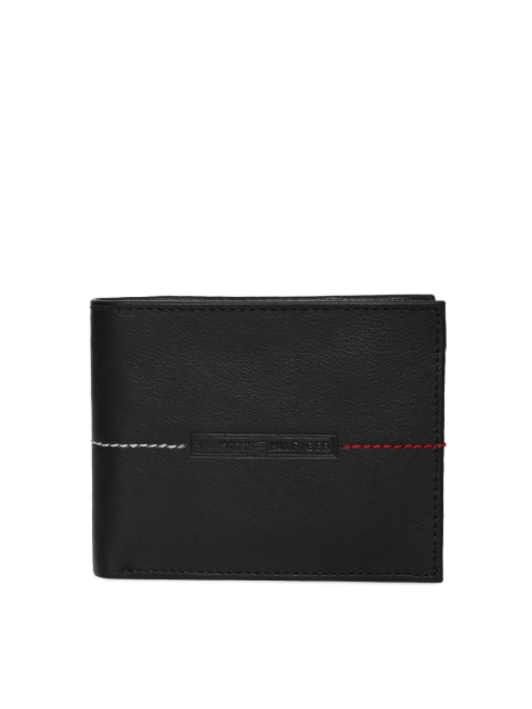 

Tommy Hilfiger Men Black Solid Two Fold Wallet