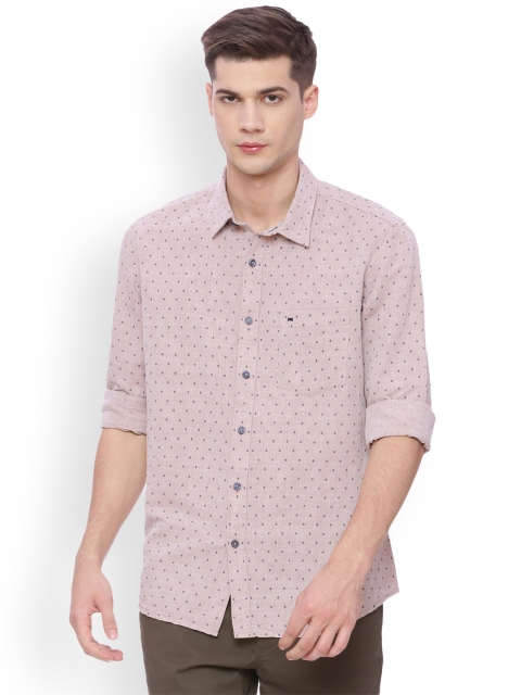 

Basics Men Brown Slim Fit Printed Casual Shirt
