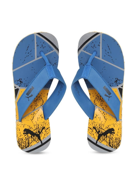 

Puma Unisex Blue & Yellow Printed Thong Flip-Flops