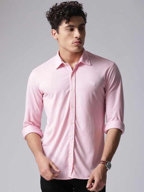 

YWC Men Pink Classic Slim Fit Solid Casual Shirt