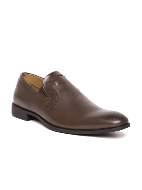

Blackberrys Men Brown Textured Genuine Leather Semiformal Slip-Ons