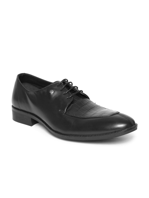 

Blackberrys Men Black Leather Textured Formal Derbys