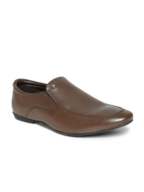 

Blackberrys Men Coffee Brown Leather Perforated Formal Slip-Ons