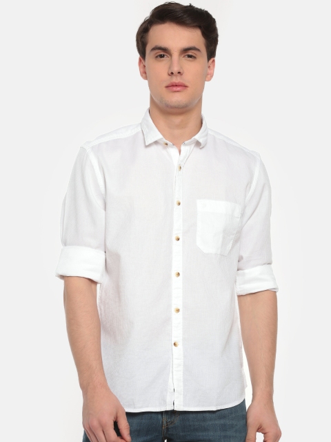 

CODE by Lifestyle Men White Smart Regular Fit Self Design Casual Shirt
