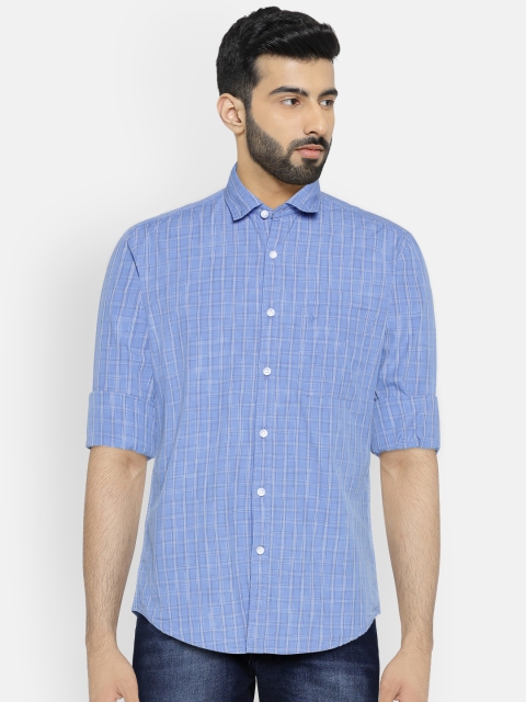 

CODE by Lifestyle Men Blue Smart Slim Fit Checked Casual Shirt