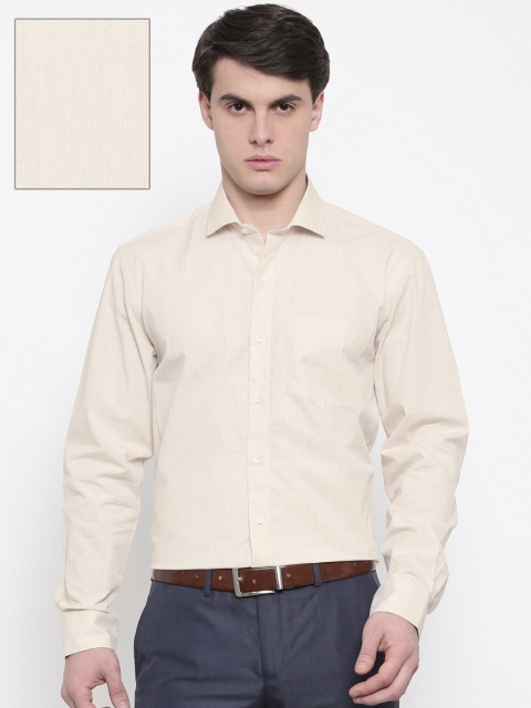 

CODE by Lifestyle Men Cream-Coloured Regular Fit Checked Formal Shirt