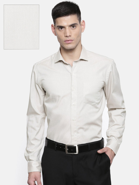 

CODE by Lifestyle Men Beige Regular Fit Solid Formal Shirt