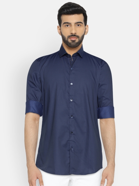 

CODE by Lifestyle Men Blue Regular Fit Self Design Formal Shirt