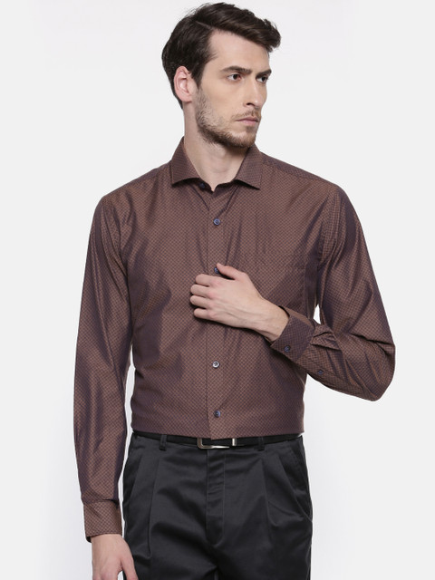 

CODE by Lifestyle Men Brown Regular Fit Self Design Casual Shirt