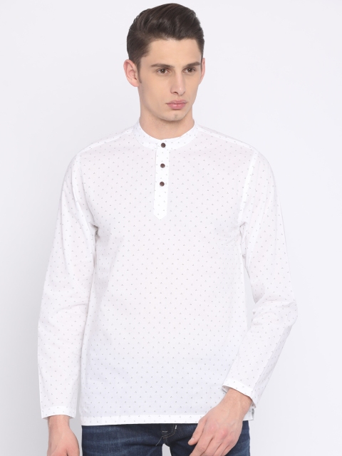 

Melange by Lifestyle Men White Printed Straight Kurta
