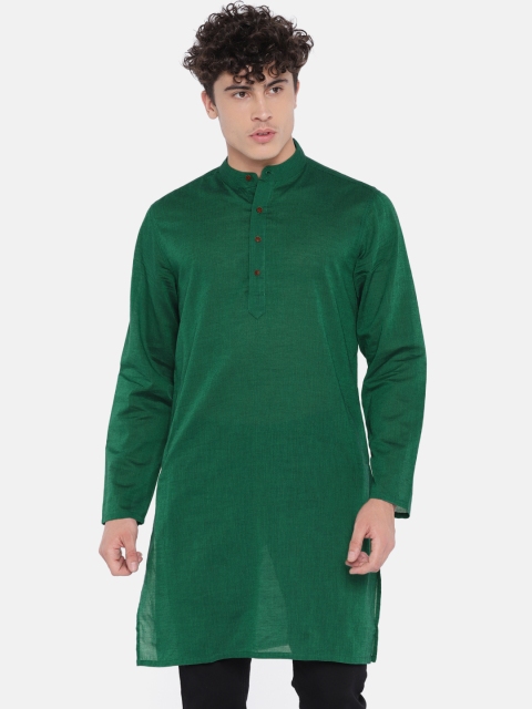 

Melange by Lifestyle Men Green Solid Straight Kurta