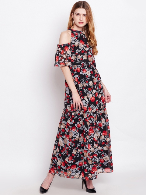 

RARE Women Black Printed Maxi Dress