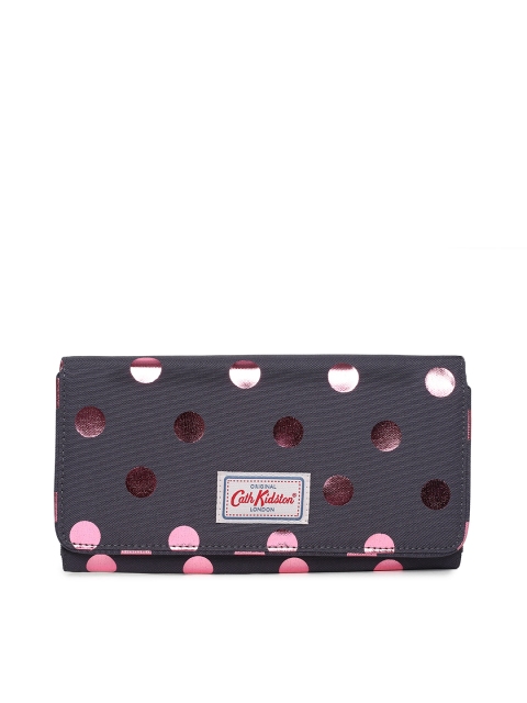 

Cath Kidston Charcoal Grey & Pink Printed Travel Document Holder, Navy blue