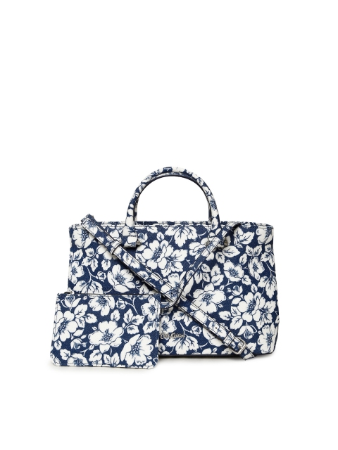 

Cath Kidston Navy Blue Printed Handheld Bag
