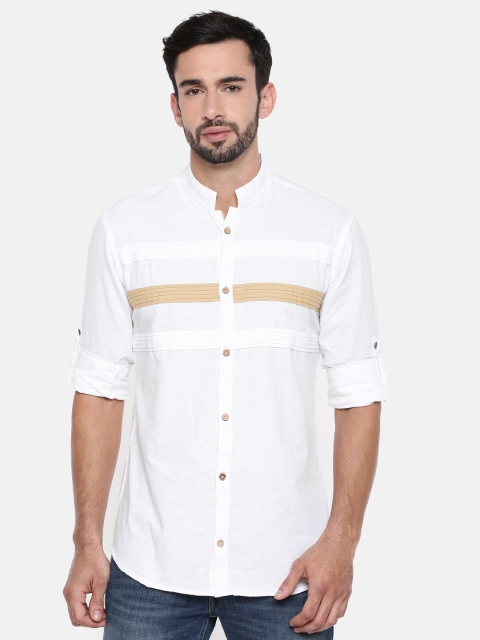 

Freehand Men White Regular Fit Solid Casual Shirt