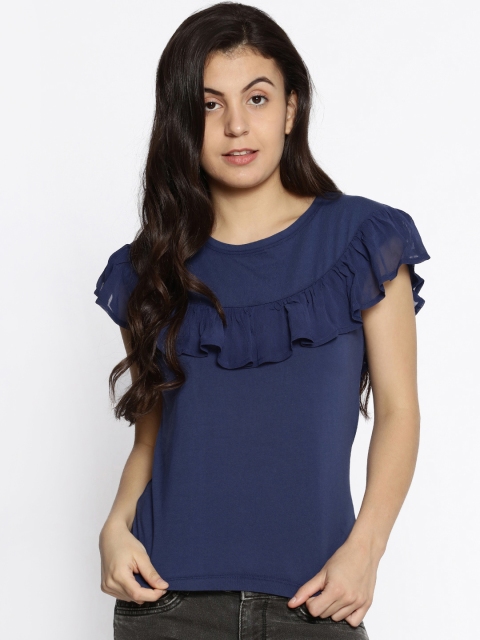 

Pepe Jeans Women Navy Blue Solid Top