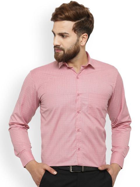 

JAINISH Men Coral Classic Slim Fit Self-Design Formal Shirt
